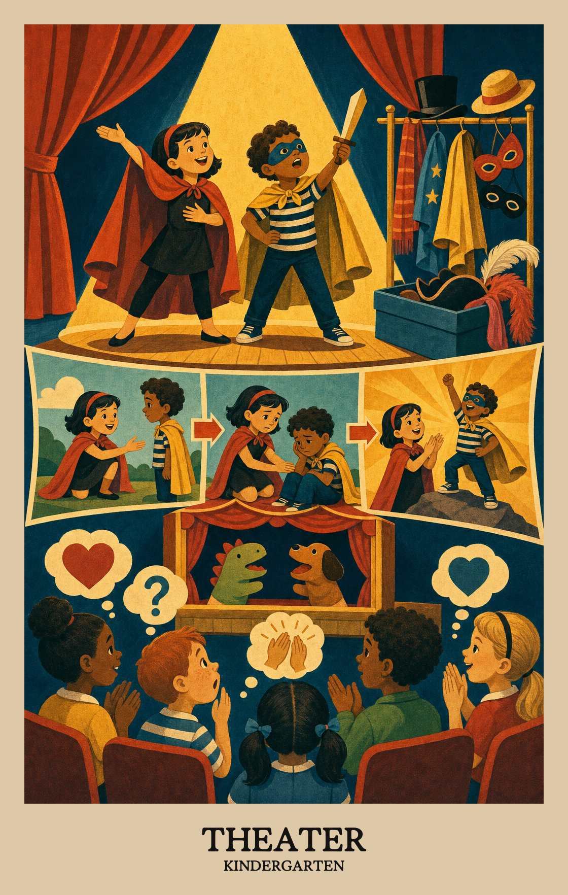 Illustration of what students learn in Kindergarten Arts: Theater